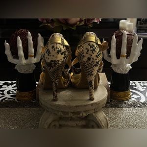 Faux Gold/Snake Skin Heels